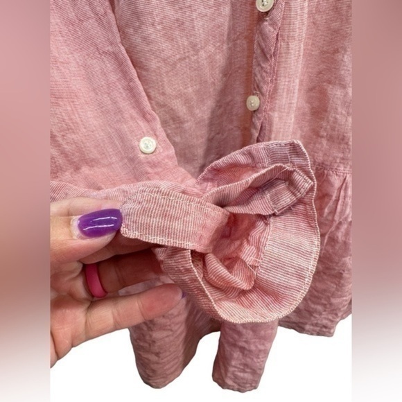 KOCH STRIPPED BUTTON DOWN TUNIC TOP - Picture 4 of 5